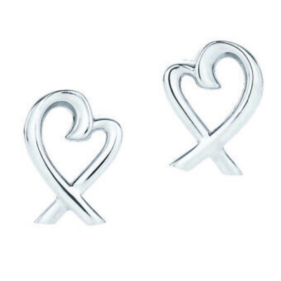 Tiffany & Co. Jewelry - Tiffany & Co Sterling Silver Heart Earrings with Pouch